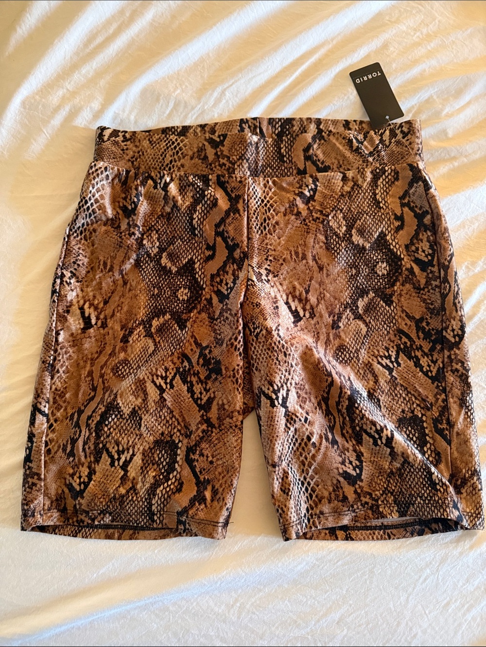 Torrid Women’s Brown Snake-Print Athletic Biker Shorts